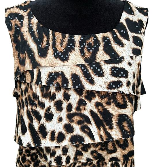 Dressbarn Collection women’s size 1X cheetah print sleeveless cowl neckline top - Picture 1 of 10